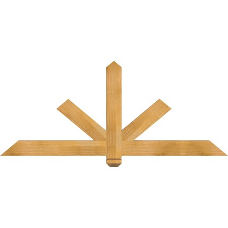 Ekena Millwork Kennewick Rough Sawn Timber Gable Bracket, Western Red Cedar, 60"W x 25"H x 2"D x 4"F, 10/12 Pitch GBW060X25X0204KEN00RWR